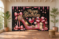 Pink High Heel Birthday Backdrop scene 1