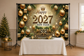 Gold Happy 2027 New Year Backdrop in event studio