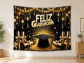 Spanish Gold Graduation Backdrop indoor application scene