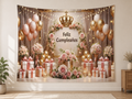 Spanish Pink Floral Birthday Backdrop indoor application scene