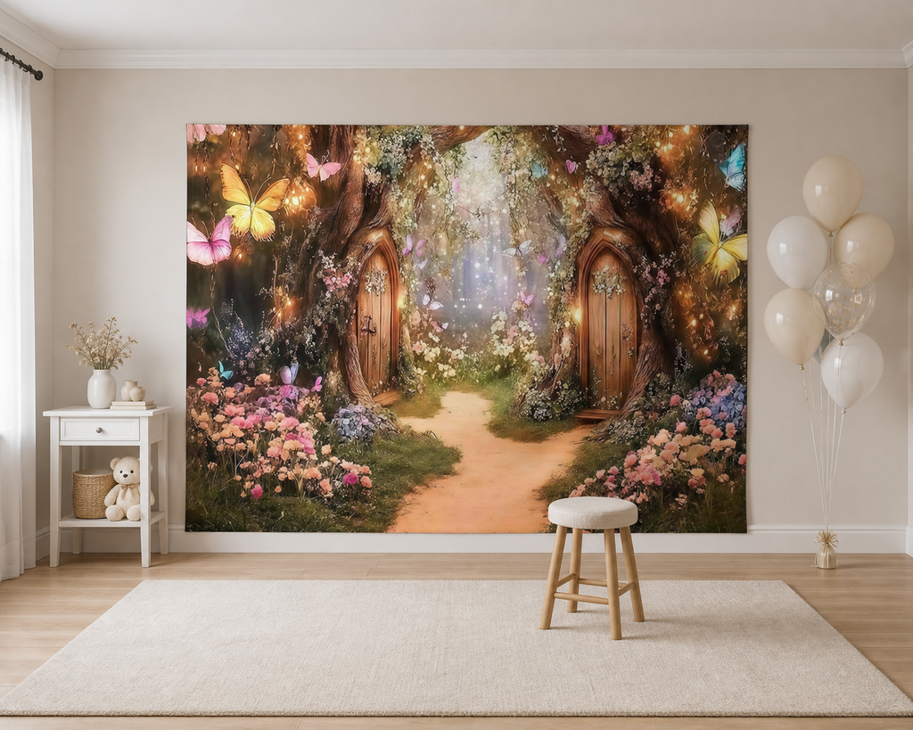 Enchanted Fairy Garden Backdrop scene 1