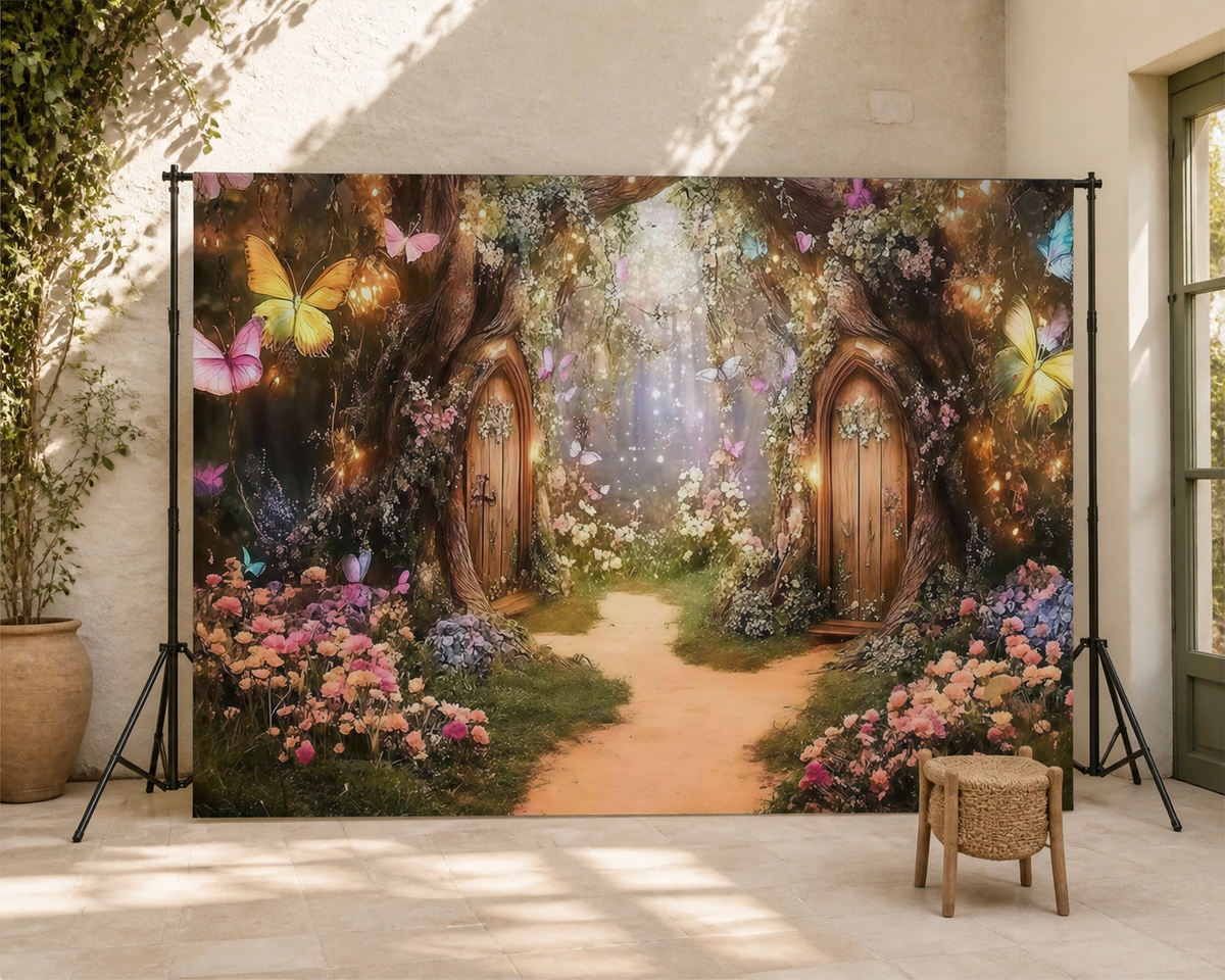 Enchanted Fairy Garden Backdrop scene 2
