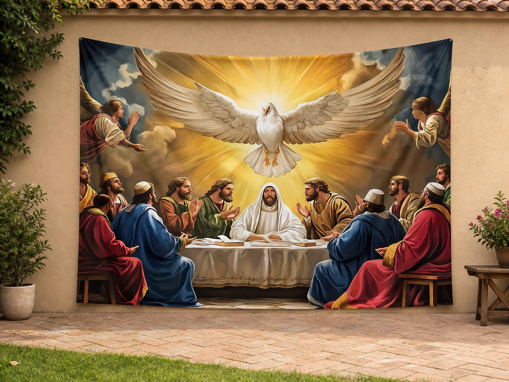 Pentecost Last Supper Backdrop garden application scene