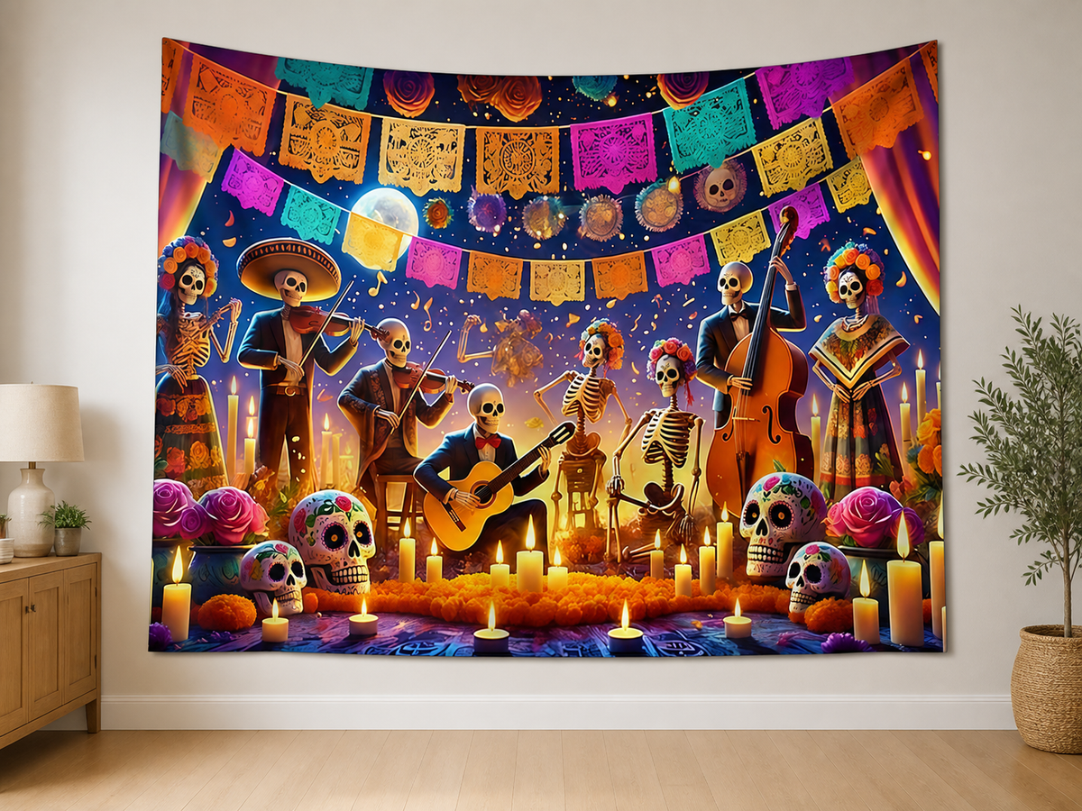 Mariachi Day of the Dead Backdrop application scene 1