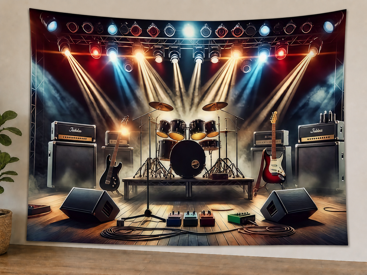 Rock Band Stage Backdrop styled scene 1