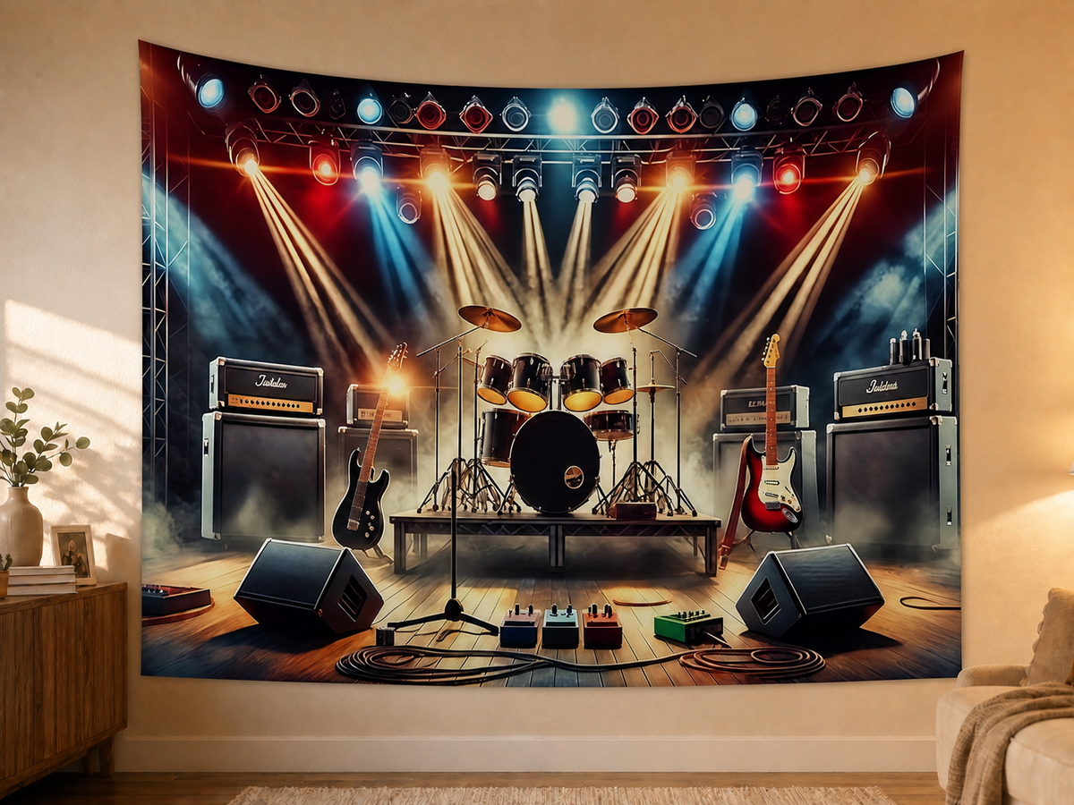 Rock Band Stage Backdrop styled scene 2