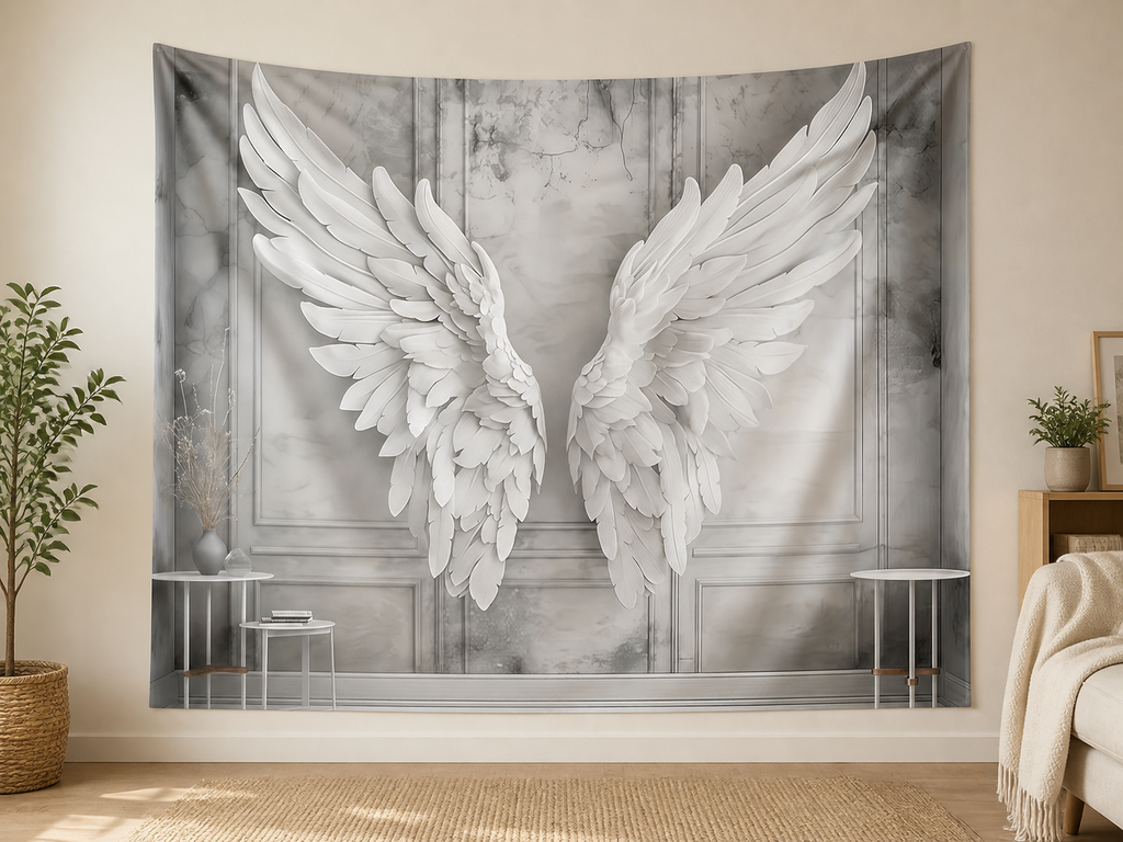 White Angel Wings Backdrop indoor application scene