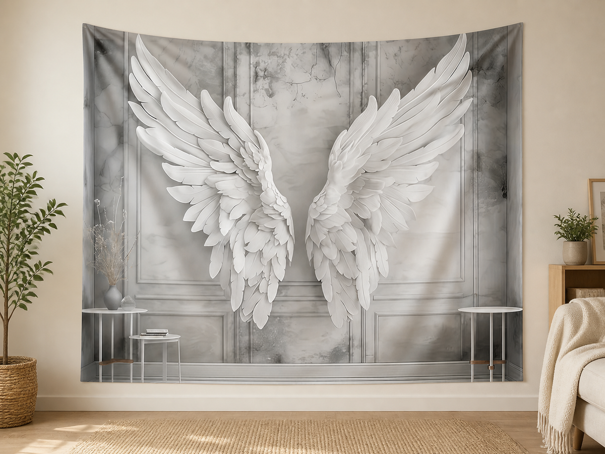 White Angel Wings Backdrop indoor application scene