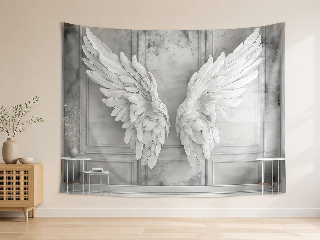 White Angel Wings Backdrop indoor application scene