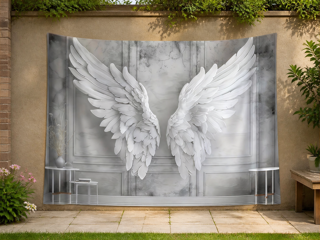 White Angel Wings Backdrop garden application scene