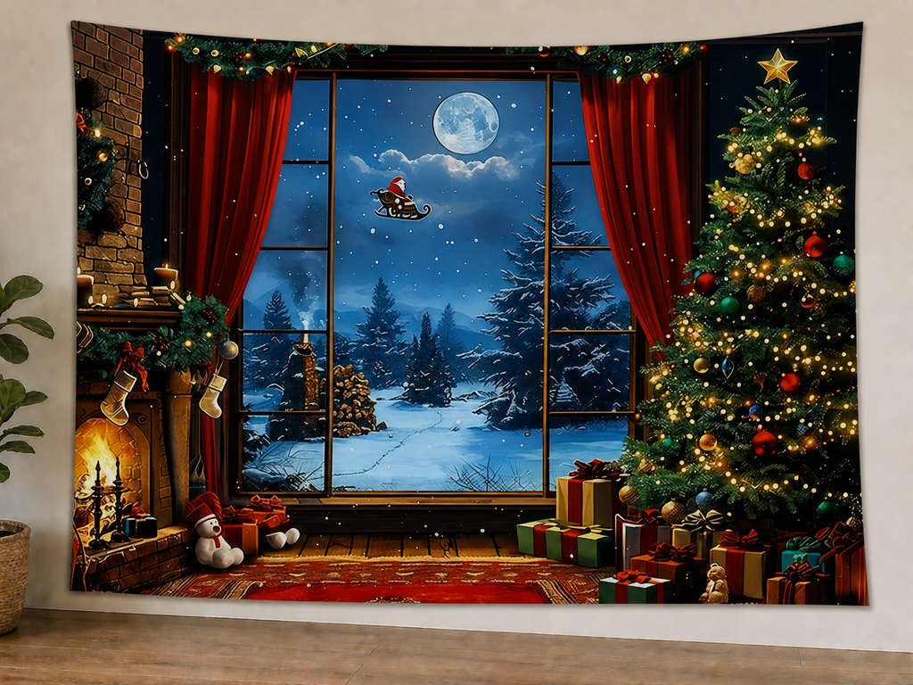 Blush Christmas Window Backdrop styled scene 1