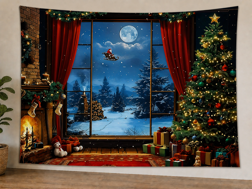 Blush Christmas Window Backdrop styled scene 1