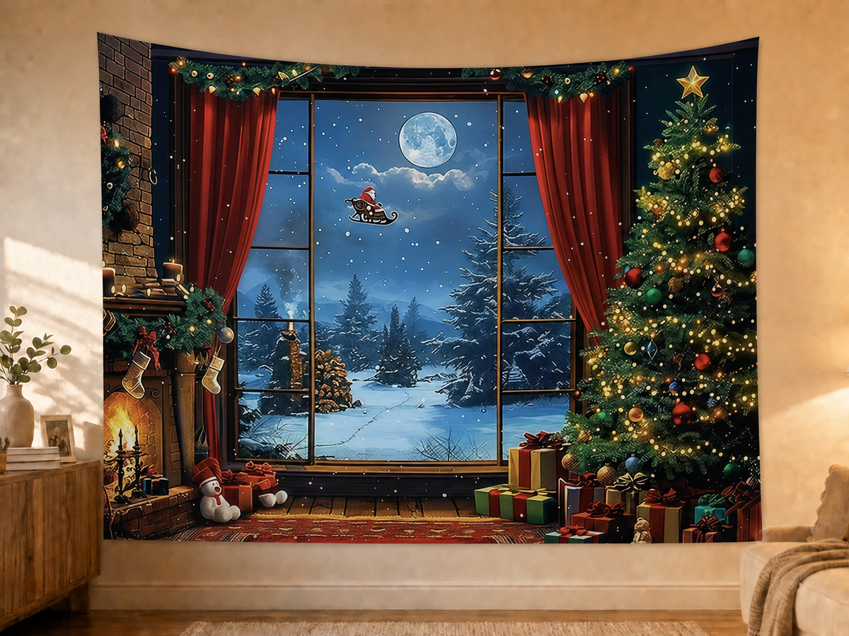 Blush Christmas Window Backdrop styled scene 2