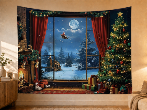 Blush Christmas Window Backdrop styled scene 2