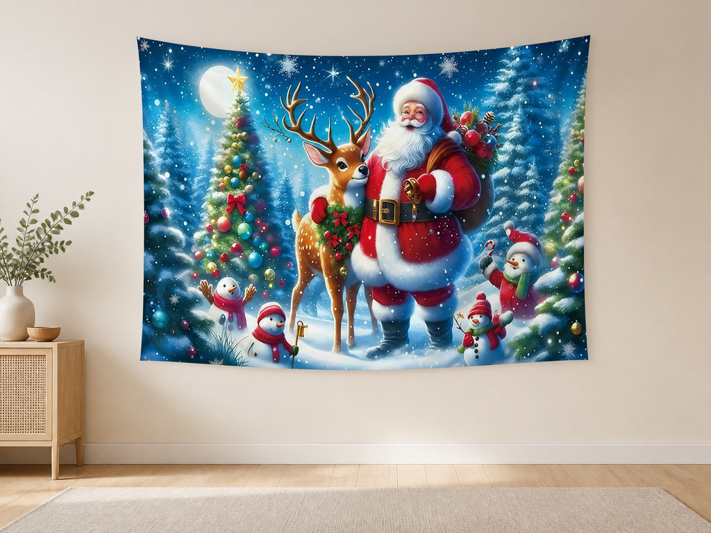 Santa Reindeer Christmas Backdrop application scene 2