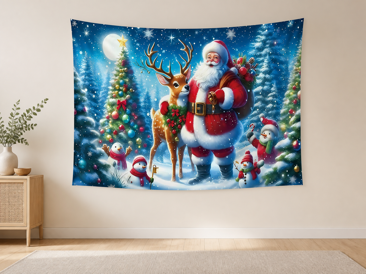 Santa Reindeer Christmas Backdrop application scene 2
