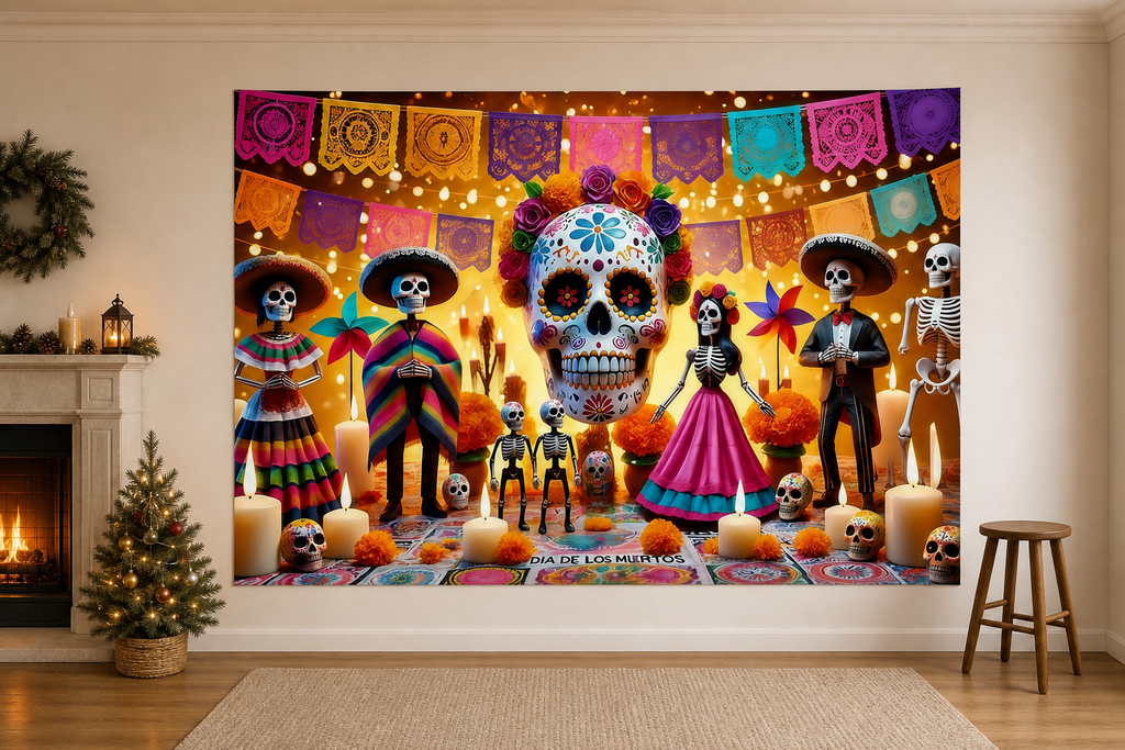 Day of the Dead Sugar Skull Backdrop scene 1