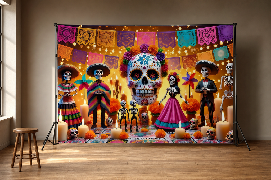 Day of the Dead Sugar Skull Backdrop scene 2