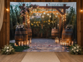 Rustic Garden Wedding Arch Backdrop ceremony