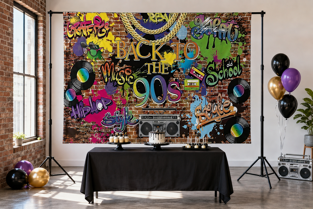 Retro 1990s Hip Hop Graffiti Backdrop lifestyle scene 1