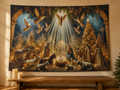 Winter Nativity Porch Backdrop Christmas reflection display