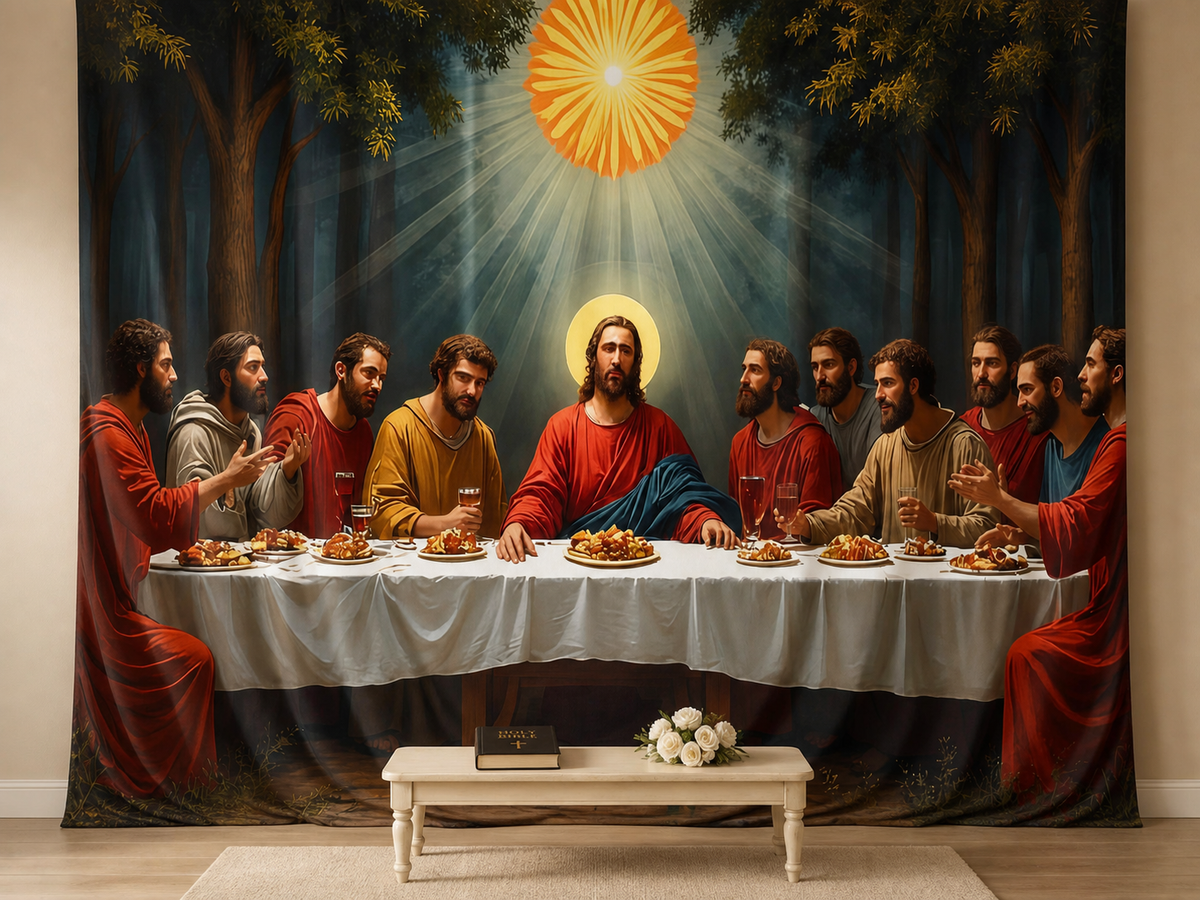 Last Supper religious polyester photography backdrop scene 2