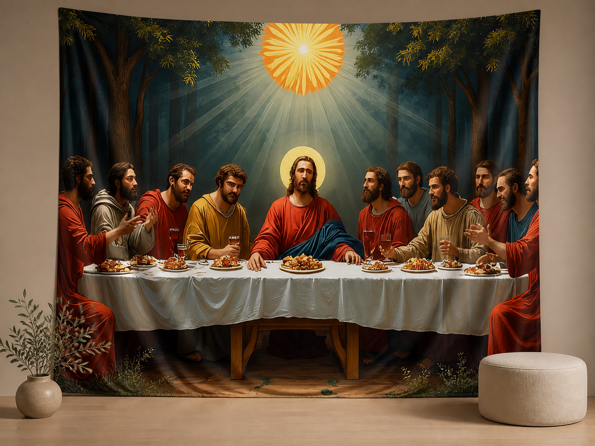 Last Supper religious polyester photography backdrop scene 3