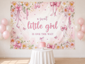 Pink Floral Little Girl Baby Shower Backdrop baby-shower display