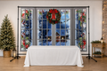 Snowy Christmas Window Backdrop in event studio