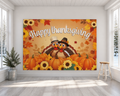 Thanksgiving Turkey and Pumpkins Backdrop scene 1