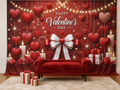 Happy Valentine's Day Heart Candle fabric photography backdrop scene 1