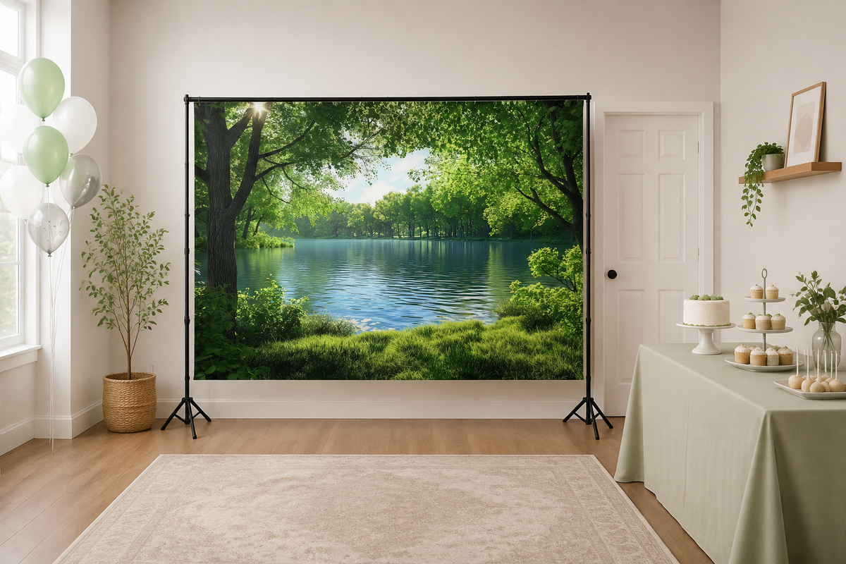 Green Forest Lake Landscape Backdrop lifestyle scene 2