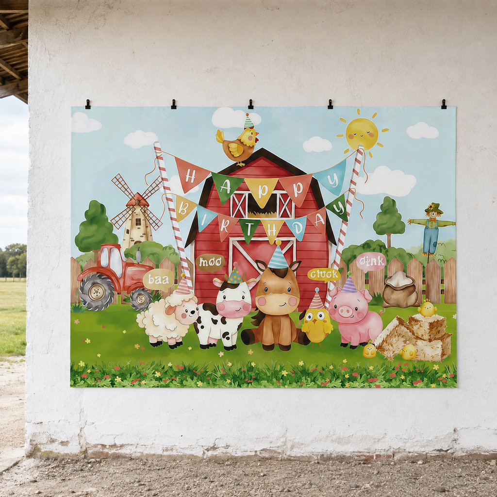 FJ251225037 flat printed polyester backdrop, temporary outdoor wall display; accessories not included