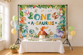 One A Saurus First Birthday Backdrop in event studio