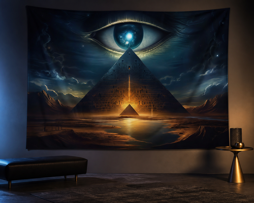 Ancient Egyptian Eye Pyramid Tapestry Backdrop portrait lounge