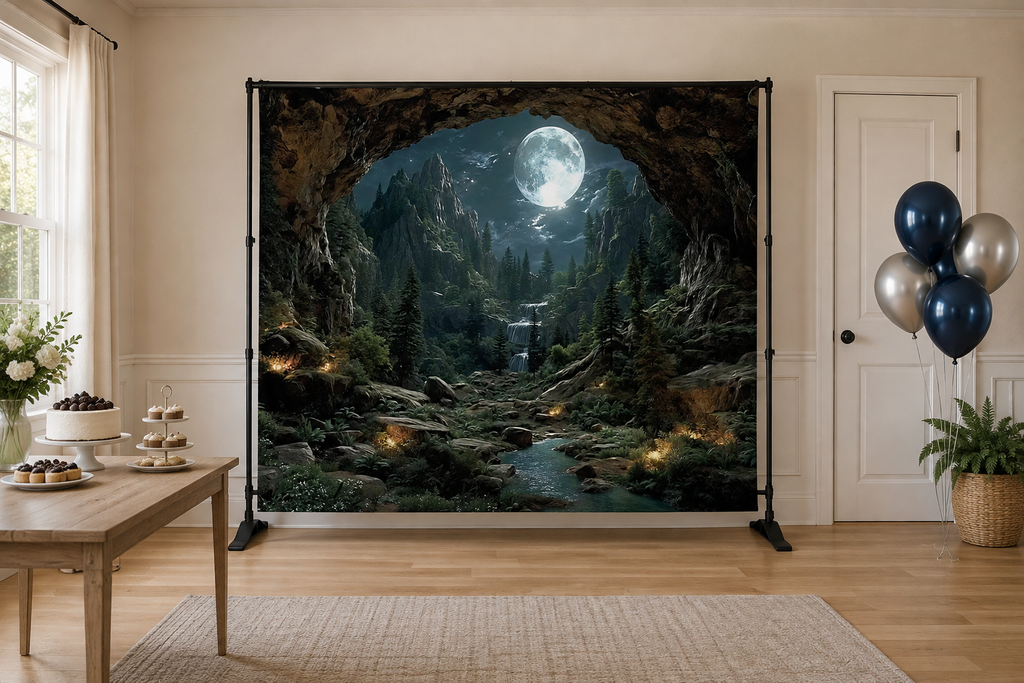 Moonlit Cave and Waterfall Backdrop lifestyle scene 2
