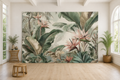 Tropical Leaves and Bird of Paradise Backdrop scene 1