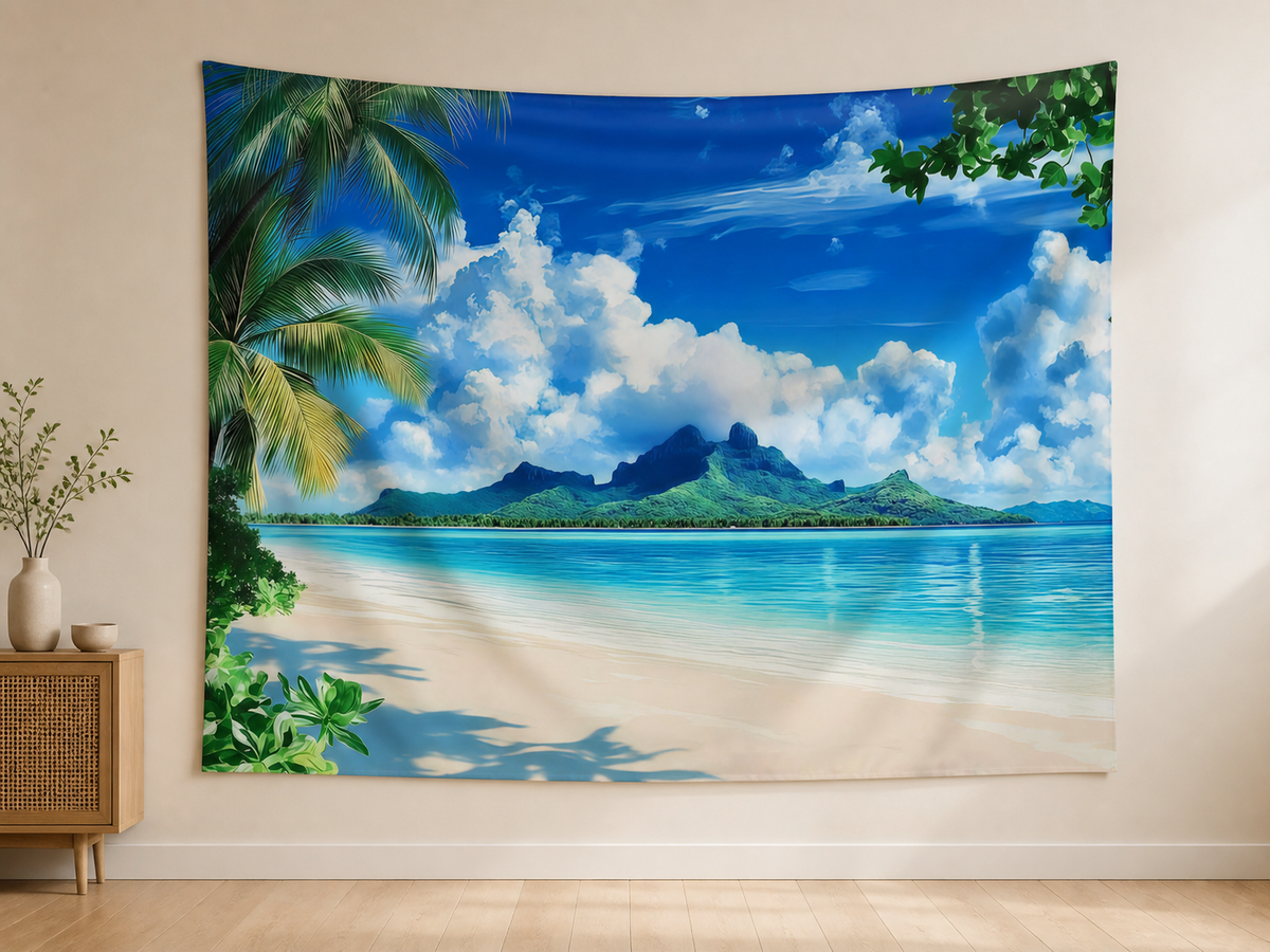 Tropical Beach Landscape Backdrop indoor application scene