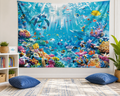 Underwater Marine Life Tapestry Backdrop playroom