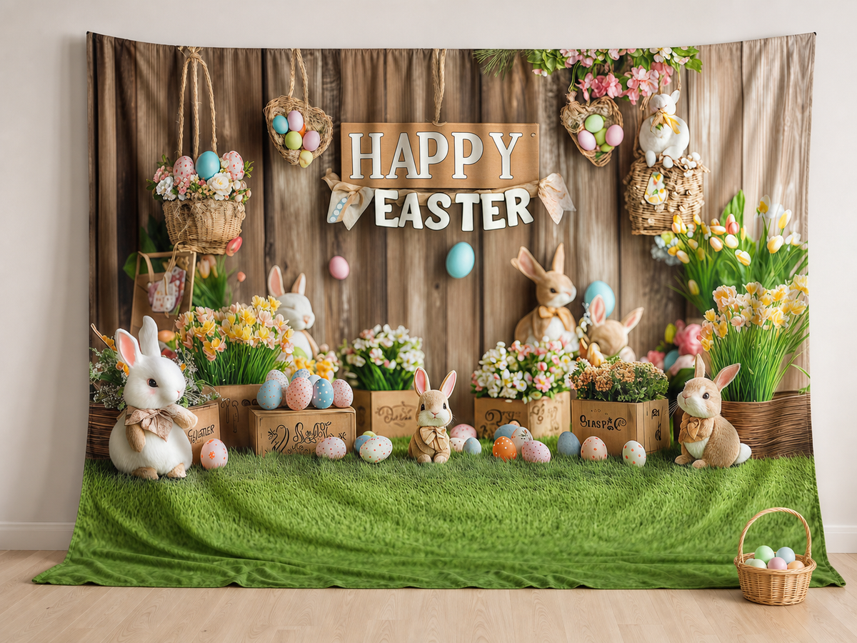 Easter fabric photography backdrop scene 1