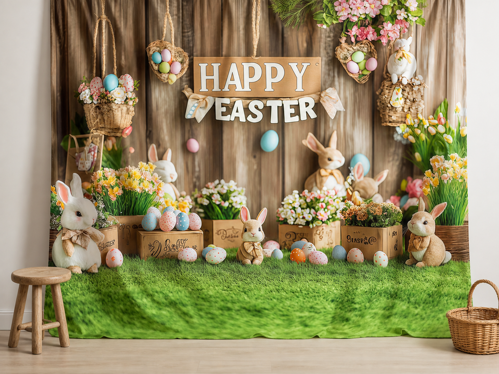 Easter fabric photography backdrop scene 2