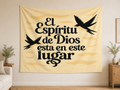 Spanish Holy Spirit Tapestry Backdrop indoor application scene