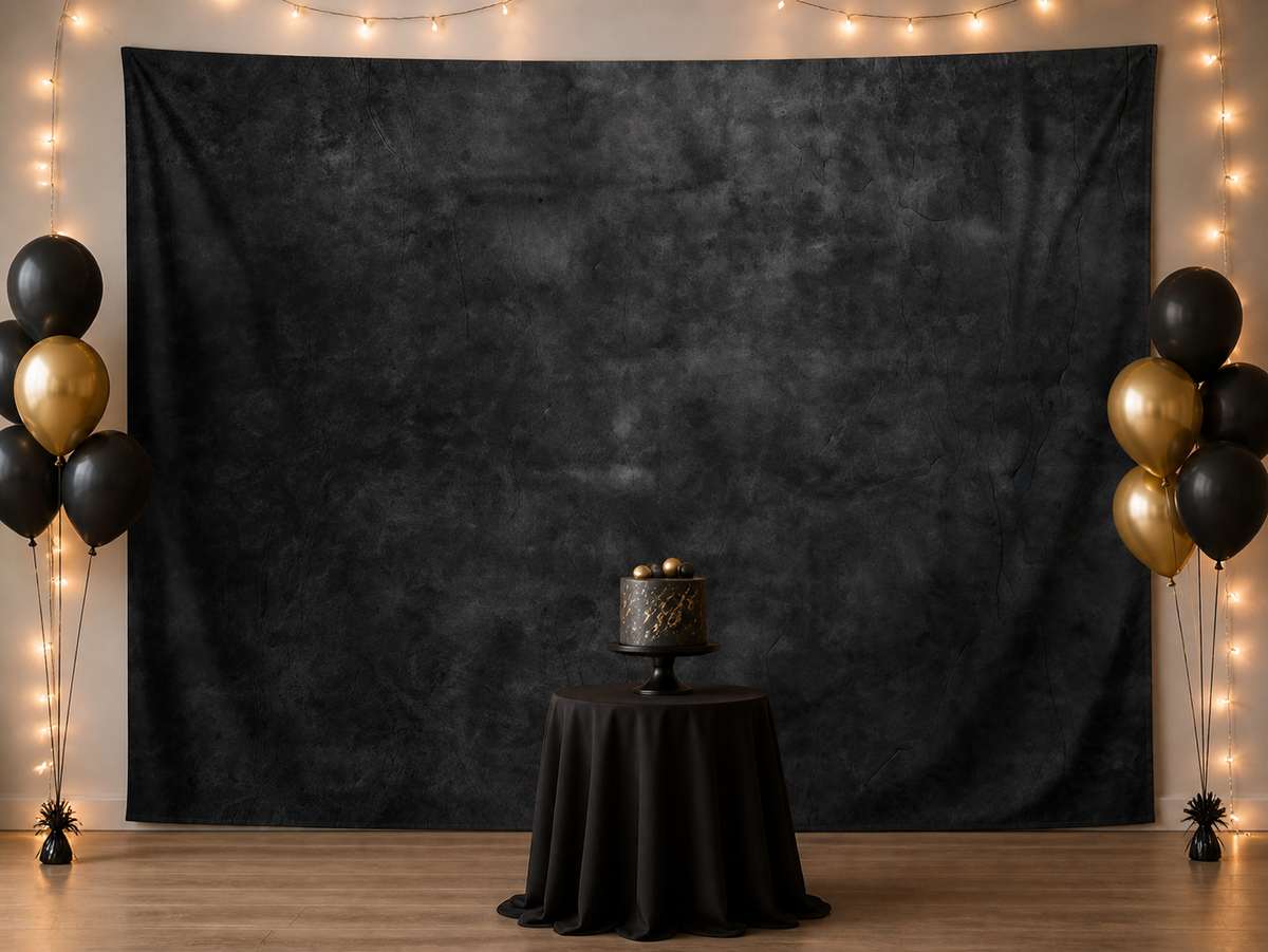 Vintage Distressed Black Texture Photography Backdrop black-gold celebration display