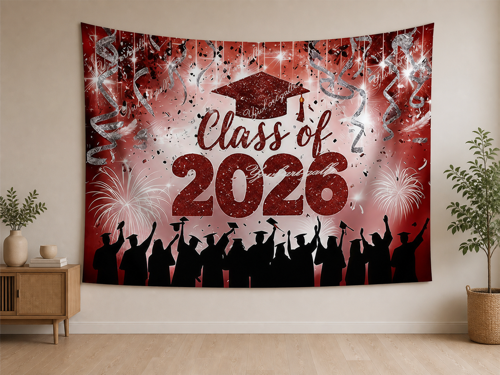 Red Silver Class of 2026 Backdrop application scene 2