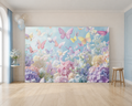 Pastel Hydrangea and Butterflies Backdrop scene 1