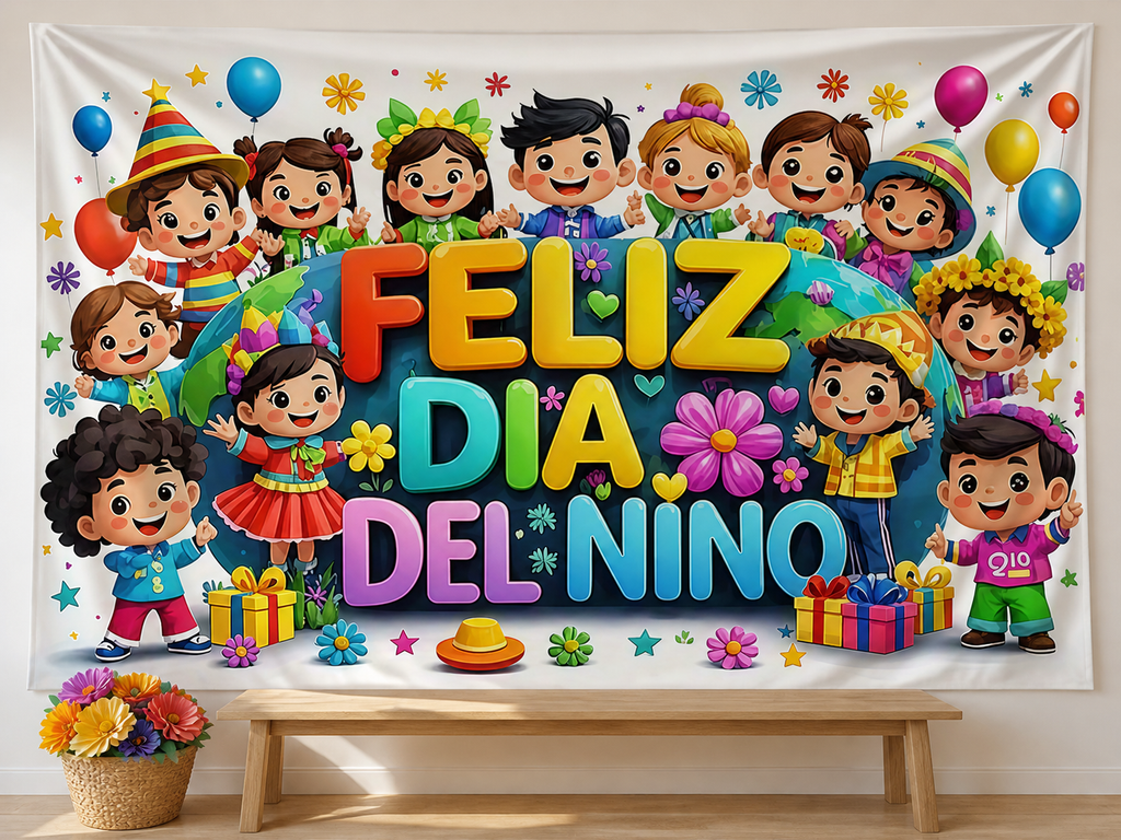 Spanish Children's Day Celebration Backdrop community photo corner