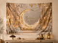 Ramadan Kareem Moon Lantern Floral Backdrop iftar display
