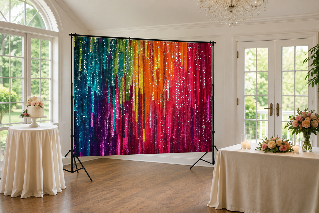 Rainbow Sequin Drip Backdrop lifestyle scene 2