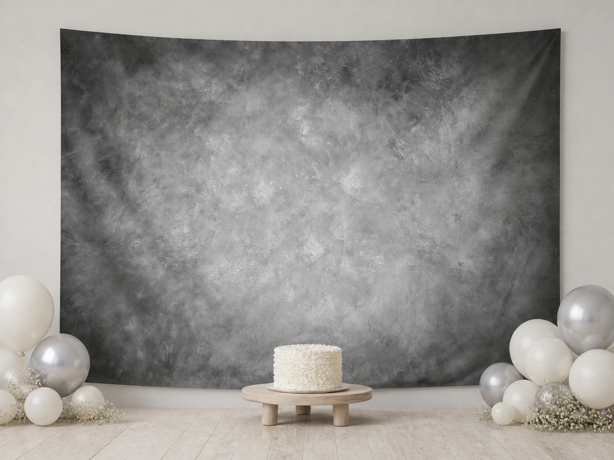 Vintage Distressed Gray Photography Backdrop minimalist first-birthday display