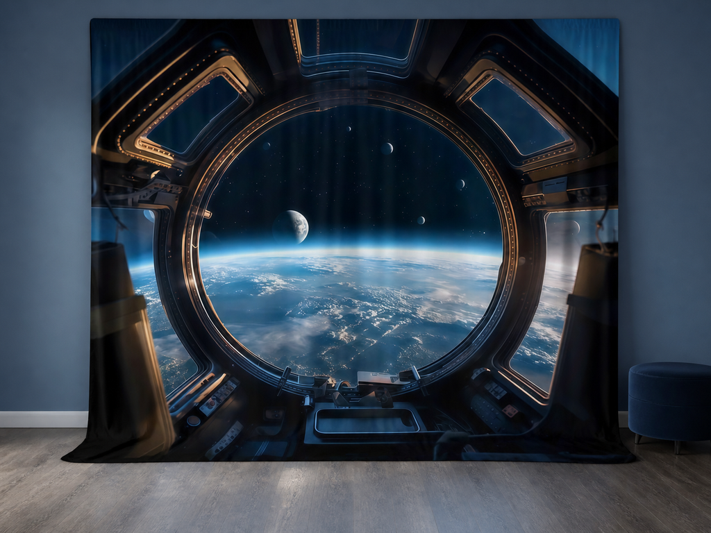 Futuristic spaceship Earth photography backdrop scene